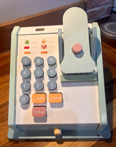 Wooden toy cash register till - register,