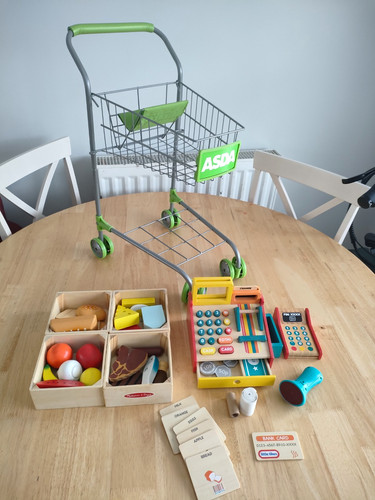 Wooden multicoloured toy cash - wooden,